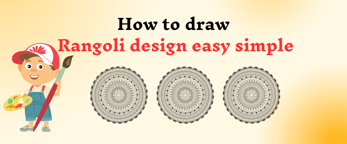 How to draw rangoli design easy simple