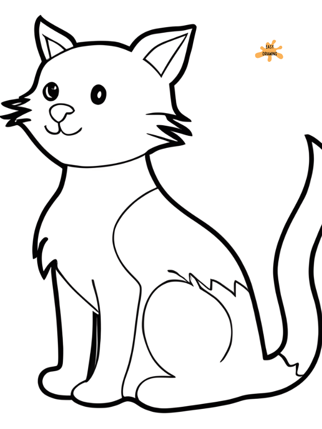 cat drawing for kids easy