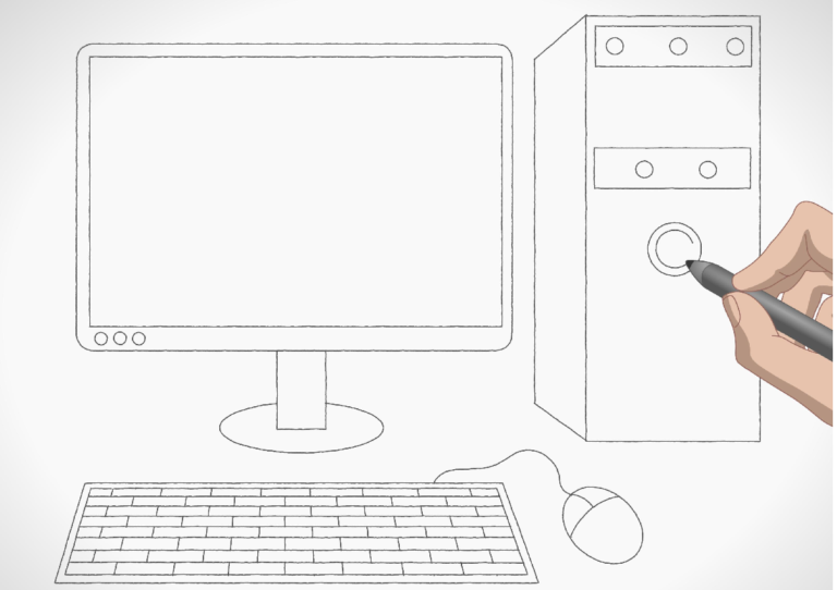 10 Easy Steps to Draw Computer Drawing - Easy Drawing