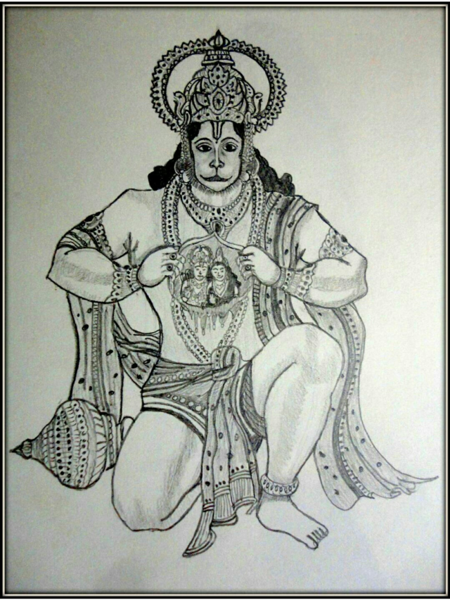 7 easy steps to draw hanuman drawing - Easy Drawing