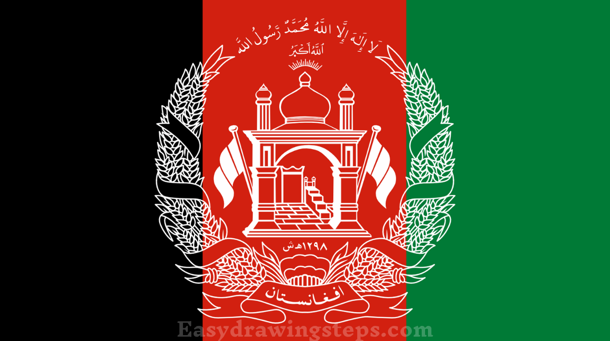 10 easy steps to draw Afghanistan Flag Drawing Easy Drawing