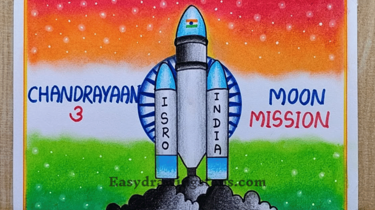 10 easy steps to draw Chandrayaan 3 Drawing - Easy Drawing