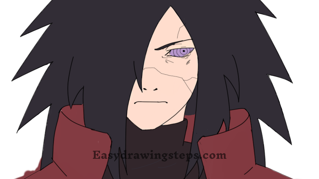 10 easy steps to draw Madara Uchiha Drawing - Easy Drawing