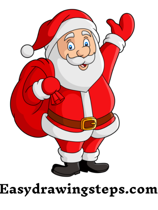 7 easy steps to draw Santa Claus Drawing