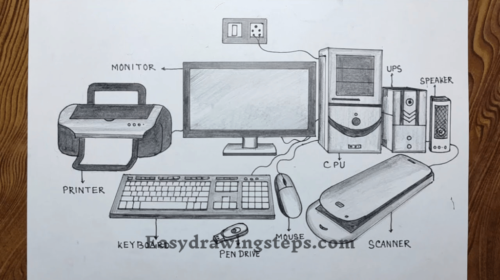 Computer Parts Drawing