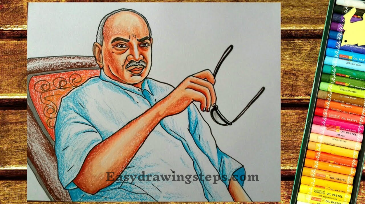 10 easy steps to draw Kamarajar Drawing - Easy Drawing