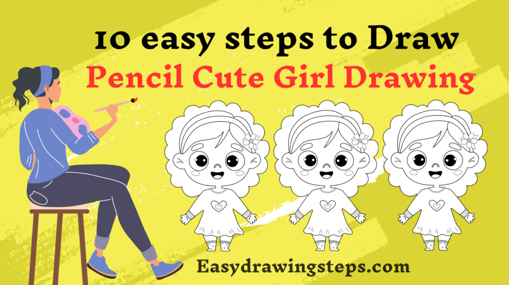 Pencil Cute Girl Drawing Archives Easy Drawing