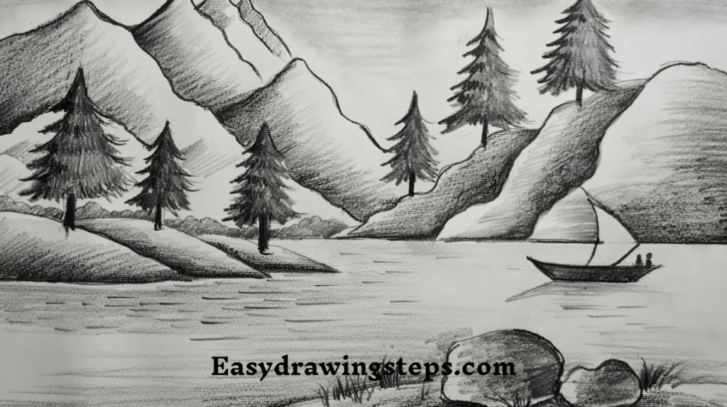 10 Easy Steps To Draw Pencil Nature Scenery Drawing Easy Drawing 10 Easy Steps To Draw Pencil Nature Scenery Drawing Easy Drawing