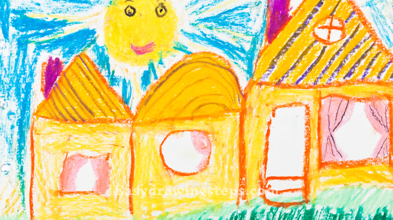 10 easy steps to draw Scenery Drawing For Kids Easy Drawing