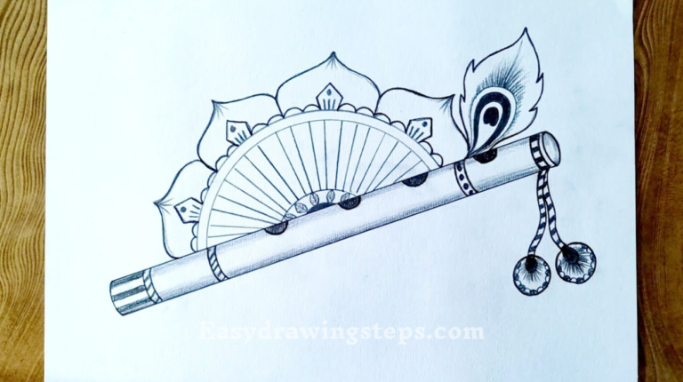 10 Easy Steps to Draw Bansuri Drawing - Easy Drawing