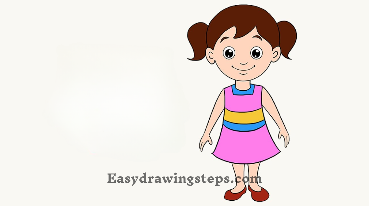 10 easy steps to draw Cute Girl Drawing Easy For Kids - Easy Drawing