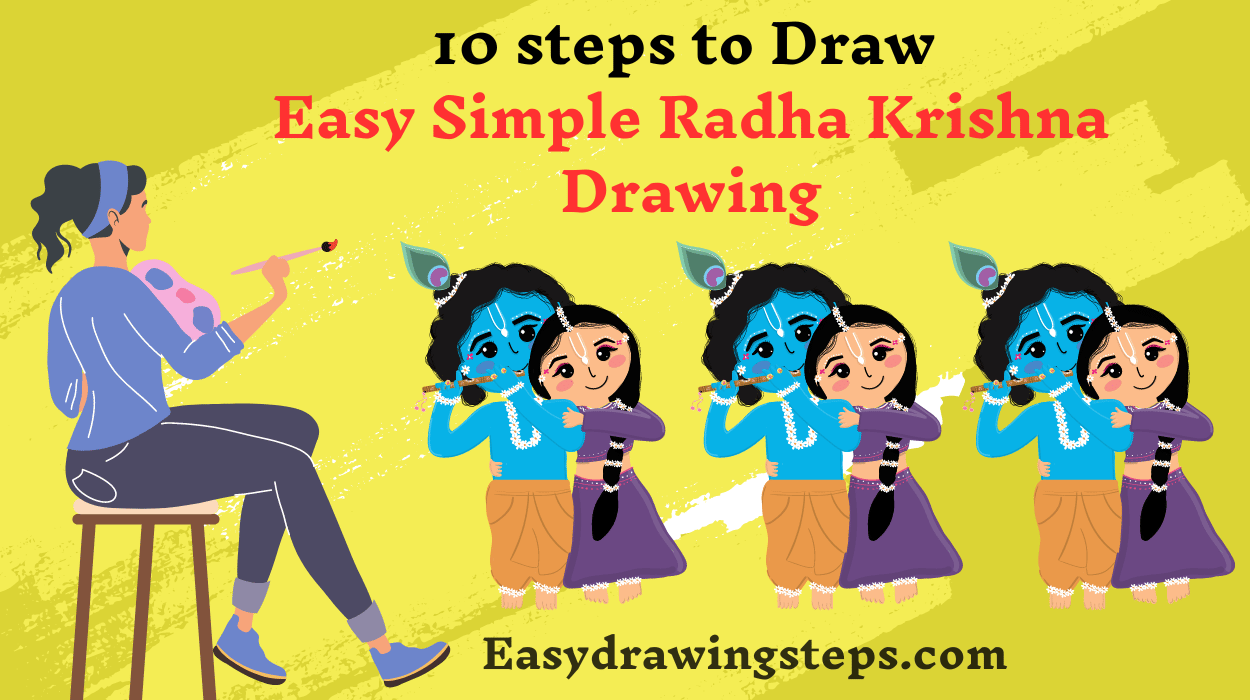 Easy Simple Radha Krishna Drawing