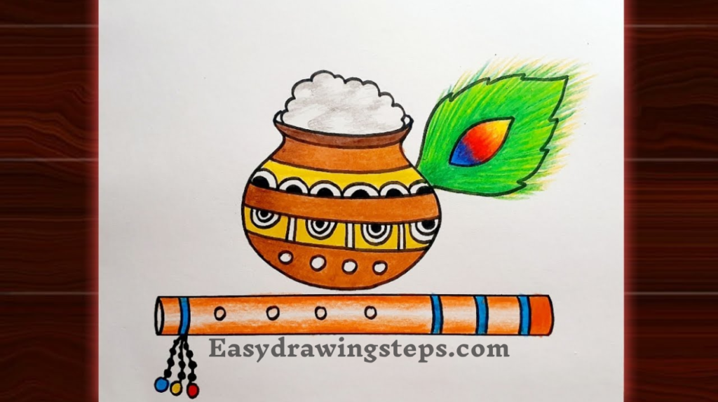 10 Steps to Draw Janmashtami Drawing Easy - Easy Drawing