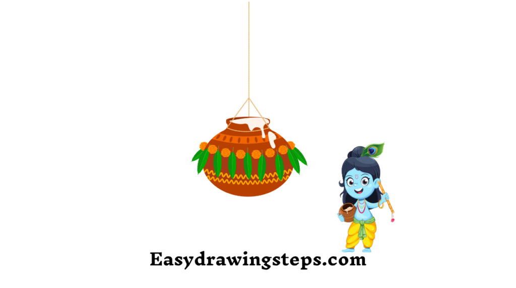 10 Steps to Draw Janmashtami Drawing Easy - Easy Drawing