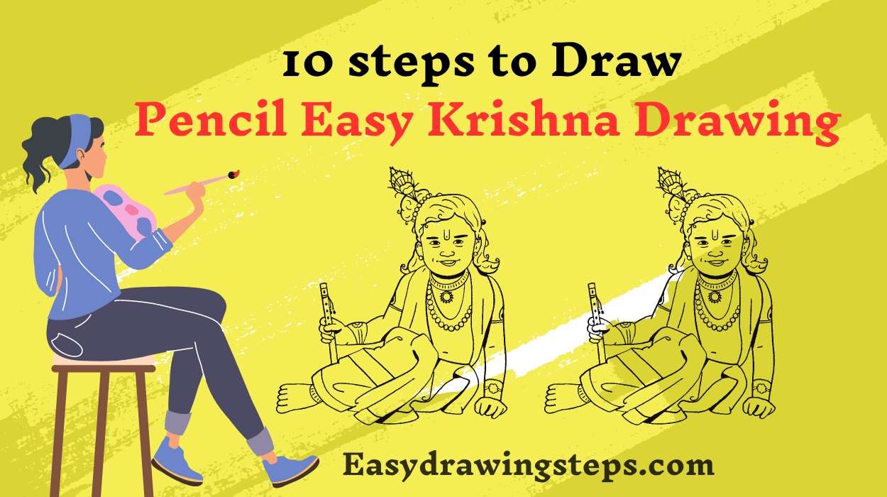 Pencil Easy Krishna Drawing