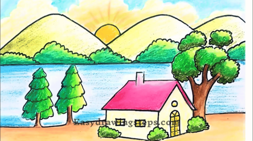 Scenery Drawing For Kid