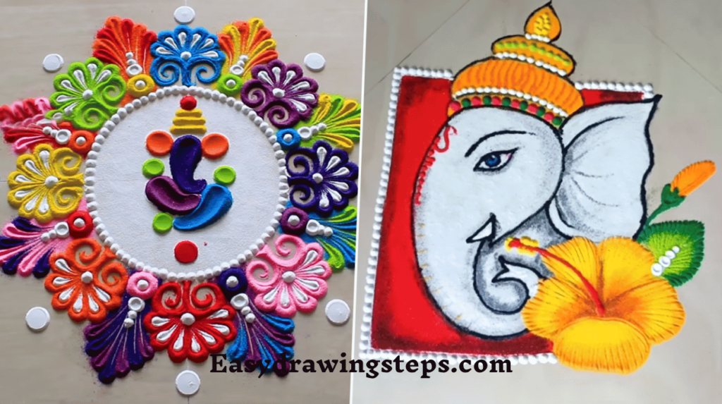 Ganpati Bappa Rangoli Design