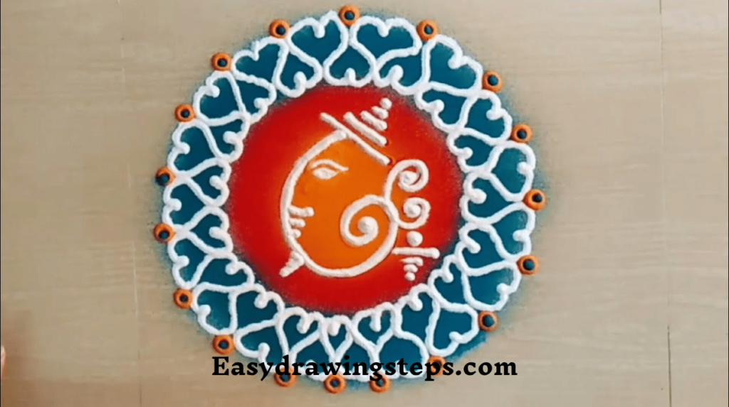 Ganpati Rangoli Easy