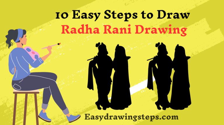 10 Easy Steps to Draw Radha Rani Drawing - Easy Drawing