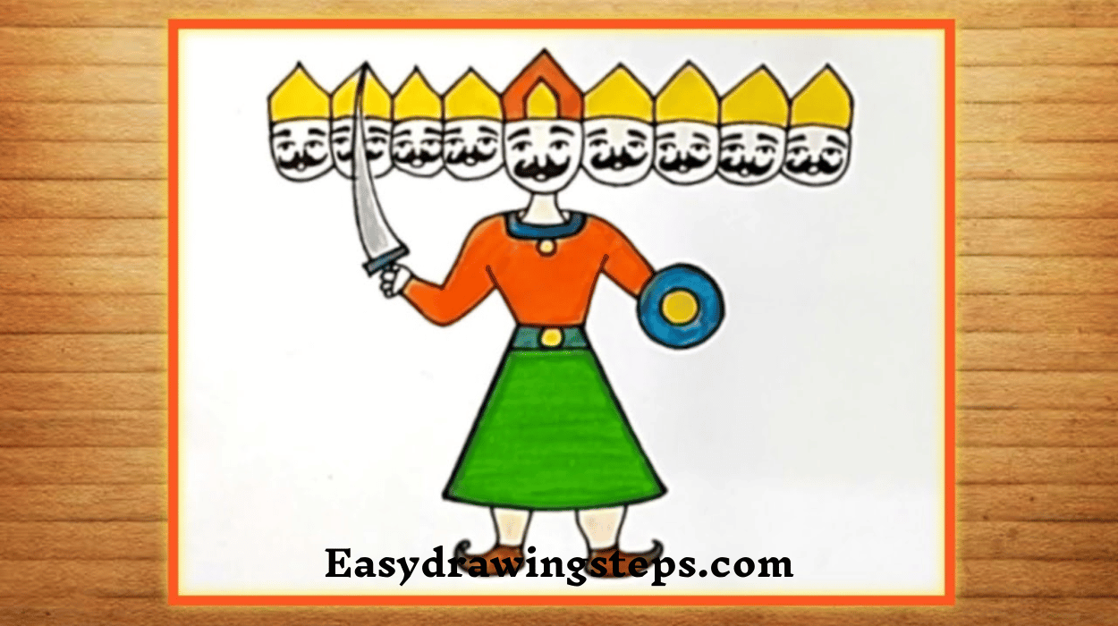 10 Easy Steps to Draw Ravan Drawing - Easy Drawing