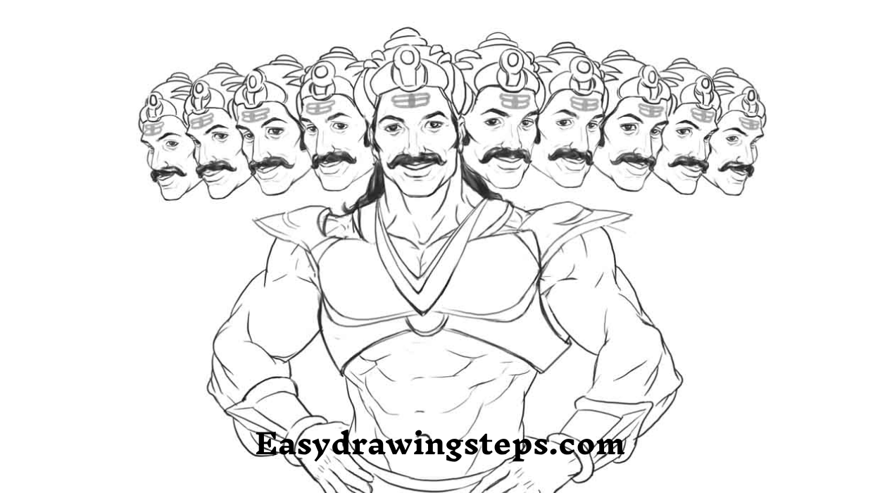 10 Easy Steps to Draw Ravan Drawing - Easy Drawing