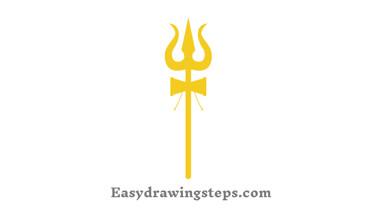 10 Easy Steps To Draw Trishul Drawing Easy Drawing